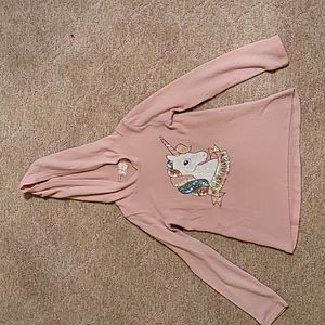 Btween Girls Pink Unicorn Pull Over / Hoodie